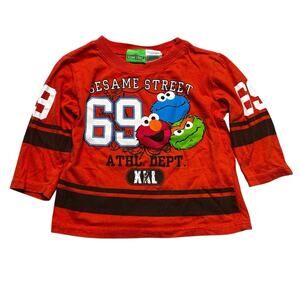 Vintage Sesame Street Elmo Red Long Sleeve T-Shirt Toddler/Child 3T - Kidcore